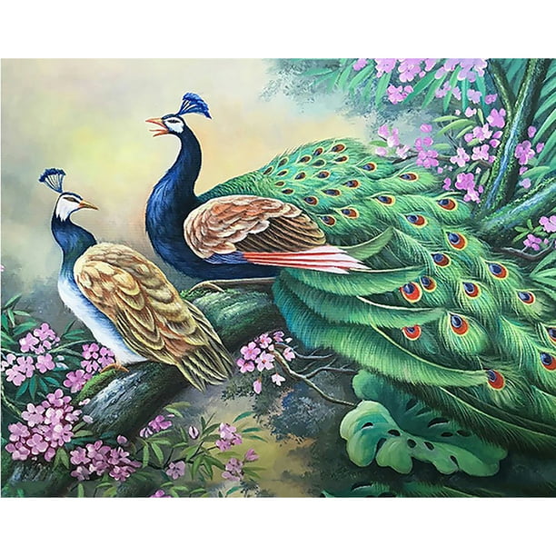 5D DIY Full Drill Diamond Painting Peacock Cross Stitch Embroidery Mosaic